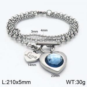 Stainless Steel Stone Bracelet - KB120576-Z