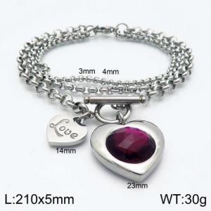 Stainless Steel Stone Bracelet - KB120578-Z