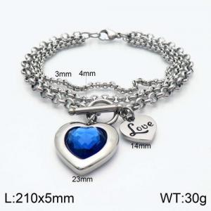 Stainless Steel Stone Bracelet - KB120581-Z