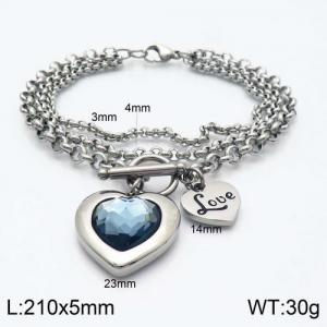 Stainless Steel Stone Bracelet - KB120582-Z