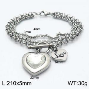 Stainless Steel Stone Bracelet - KB120583-Z