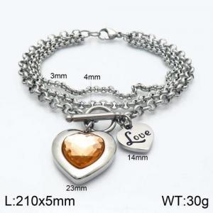 Stainless Steel Stone Bracelet - KB120585-Z