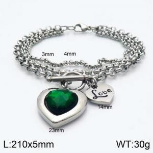 Stainless Steel Stone Bracelet - KB120587-Z