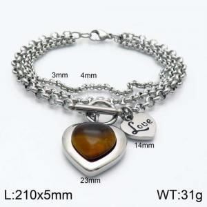 Stainless Steel Stone Bracelet - KB120591-Z