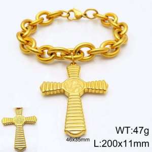 Stainless Steel Gold-plating Bracelet - KB120615-Z