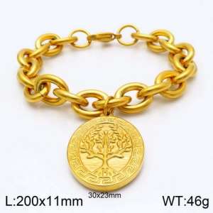 Stainless Steel Gold-plating Bracelet - KB120619-Z