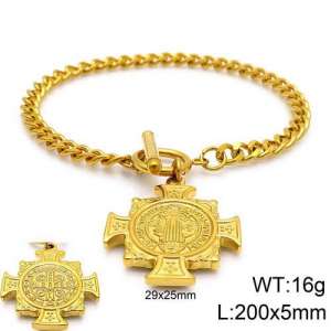 Stainless Steel Gold-plating Bracelet - KB120620-Z