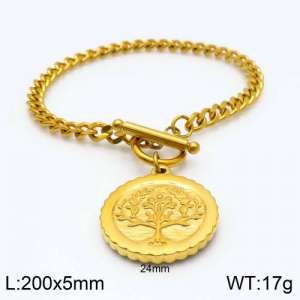 Stainless Steel Gold-plating Bracelet - KB120621-Z