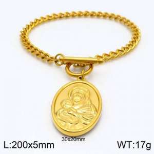 Stainless Steel Gold-plating Bracelet - KB120622-Z