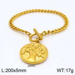 Stainless Steel Gold-plating Bracelet - KB120627-Z