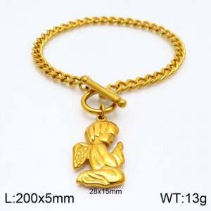 Stainless Steel Gold-plating Bracelet - KB120630-Z