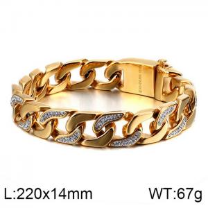 Stainless Steel Gold-plating Bracelet - KB120780-BD