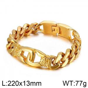 Stainless Steel Gold-plating Bracelet - KB120786-BD