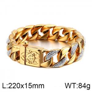 Stainless Steel Gold-plating Bracelet - KB120787-BD