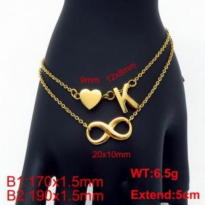 Stainless Steel Gold-plating Bracelet - KB121628-Z