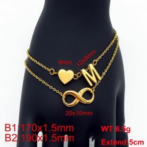 Stainless Steel Gold-plating Bracelet - KB121631-Z