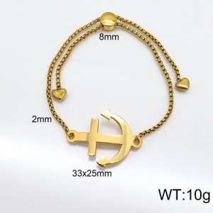 Stainless Steel Gold-plating Bracelet - KB121728-Z