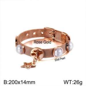 Stainless Steel Rose Gold-plating Bracelet - KB121923-Z