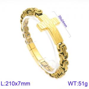 Stainless Steel Gold-plating Bracelet - KB122384-KFC