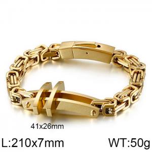 Stainless Steel Gold-plating Bracelet - KB122420-KFC