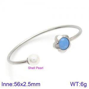 Stainless Steel Stone Bangle - KB123096-K