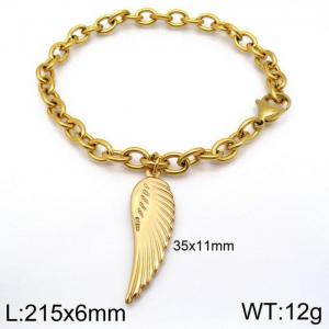 Stainless Steel Gold-plating Bracelet - KB123253-Z