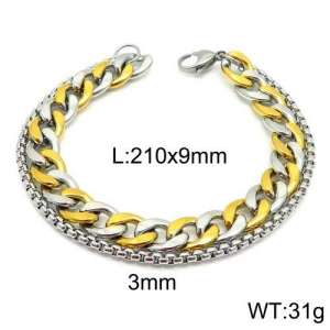 Stainless Steel Gold-plating Bracelet - KB123607-Z