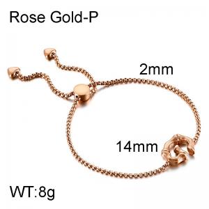 Stainless Steel Rose Gold-plating Bracelet - KB123948-KFC