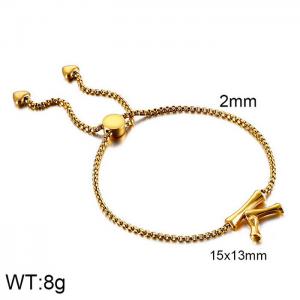 Stainless Steel Gold-plating Bracelet - KB123978-KFC