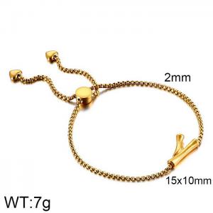 Stainless Steel Gold-plating Bracelet - KB123992-KFC