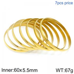 Stainless Steel Gold-plating Bangle - KB124199-LO
