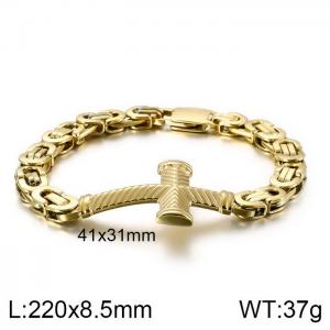 Stainless Steel Gold-plating Bracelet - KB124339-KFC