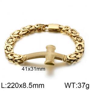 Stainless Steel Gold-plating Bracelet - KB124343-KFC