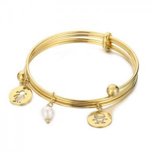 Stainless Steel Gold-plating Bangle - KB126035-Z