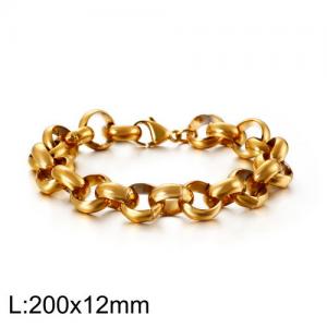 Stainless Steel Gold-plating Bracelet - KB126607-Z