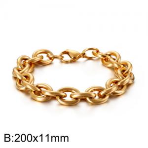 Stainless Steel Gold-plating Bracelet - KB126619-Z