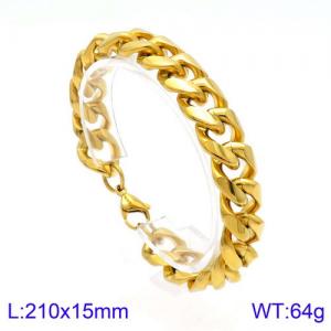 Stainless Steel Gold-plating Bracelet - KB127143-Z