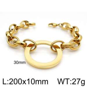 Stainless Steel Gold-plating Bracelet - KB128098-Z