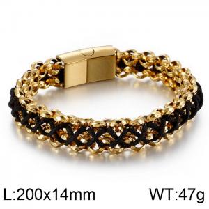 Stainless Steel Gold-plating Bracelet - KB128463-KFC