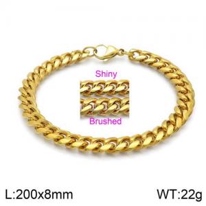 Stainless Steel Gold-plating Bracelet - KB130099-Z