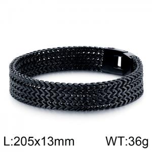 Stainless Steel Black-plating Bracelet - KB130181-KFC