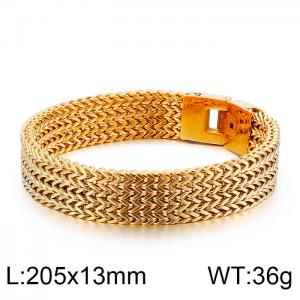 Stainless Steel Gold-plating Bracelet - KB130184-KFC