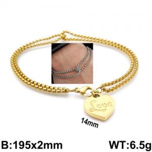 Stainless Steel Gold-plating Bracelet - KB130344-Z