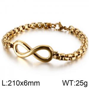 Stainless Steel Gold-plating Bracelet - KB130527-KFC