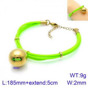 Fashionable 18mm Gold Ball Titanium Steel Green Bracelet - KB130539-Z