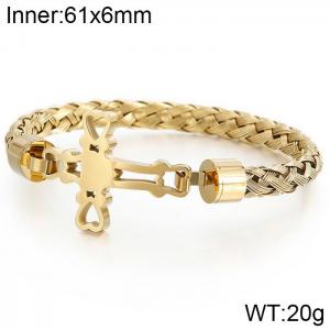 Stainless Steel Gold-plating Bracelet - KB130544-KFC