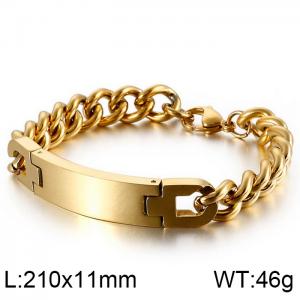 Stainless Steel Gold-plating Bracelet - KB130555-KFC