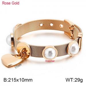 Stainless Steel Rose Gold-plating Bracelet - KB132561-Z