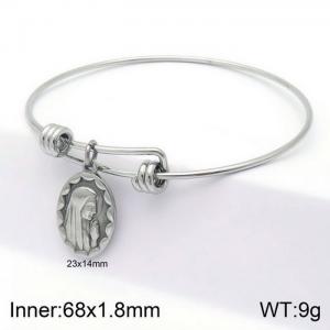 European and American Virgin Mary pendant adjustable titanium steel women's bracelet - KB132904-ZC