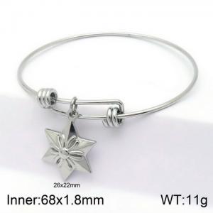 European and American Six Star Pendant Adjustable Titanium Steel Women's Bracelet - KB132907-ZC
